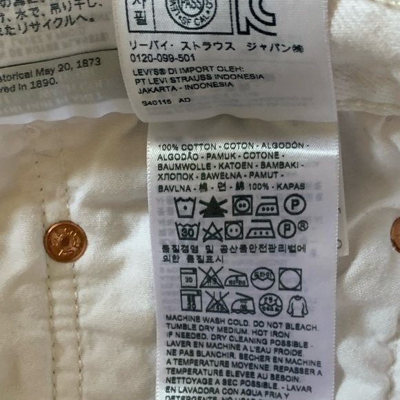 Levi’s | 501 button fly raw hem cut off high rise denim shorts white siz… - Picture 8 of 12